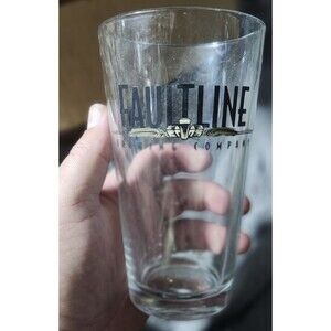 Faultline Brewing Company Pint Glass – Gold & Black Logo Craft Beer Collectible